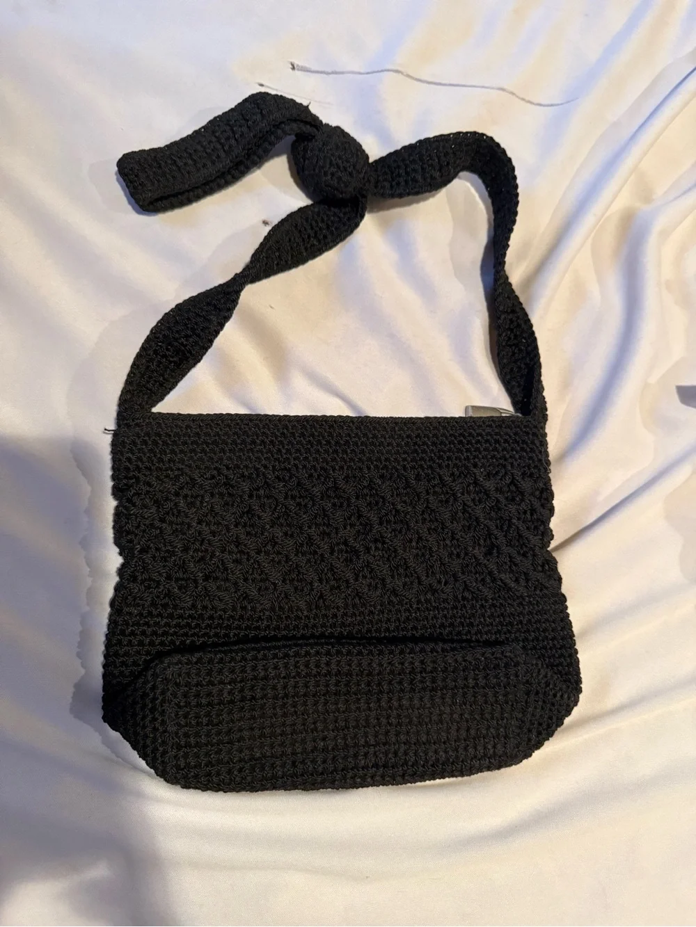 Worthington Black Crocheted Shoulder Bag